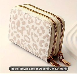 özel deri leopar cüzdan