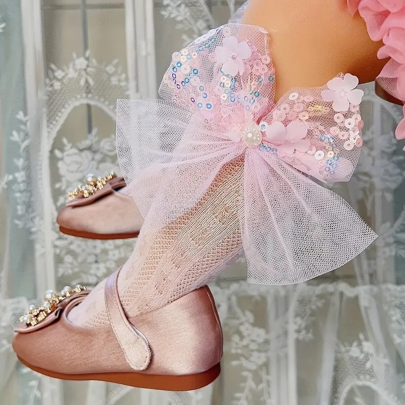 dantelli diz altı çocuk çorabı